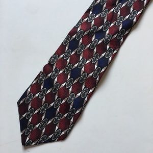 Elizabeth Nell Medallion Print Men Silk Neck Tie